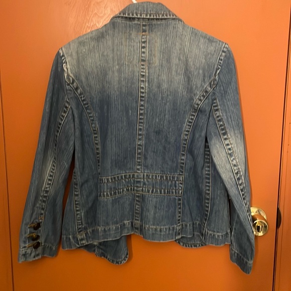 Vintage Michael Kors Denim Blazer with leather buttons - Picture 2 of 7